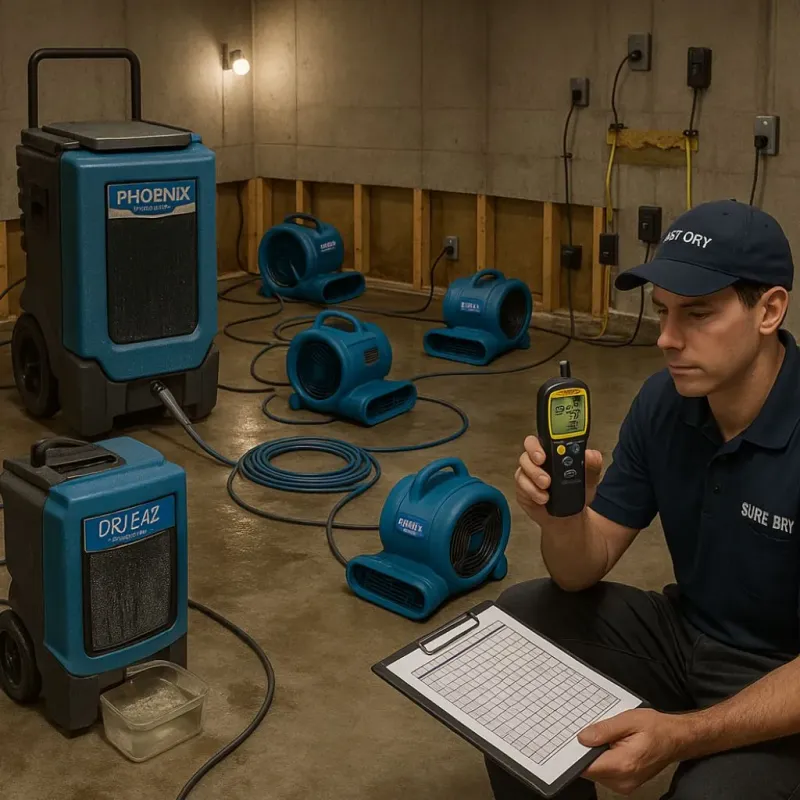 Structural Drying and Dehumidification process in Boiling Springs, PA